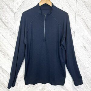 Lululemon Metal Vent Tech 1/2 Zip Long Sleeve Pullover Shirt Mens XL Blue